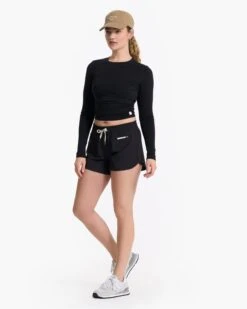 Long-Sleeve Coast Crop Crew | Black -Funktion One Style VW1084BLK 07018