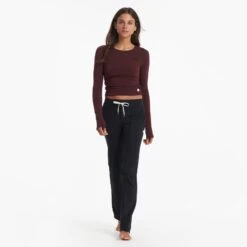 Long-Sleeve Coast Crop Crew | Ruby -Funktion One Style VW1084RUB 03798