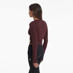 Long-Sleeve Coast Crop Crew | Ruby -Funktion One Style VW1084RUB 03876