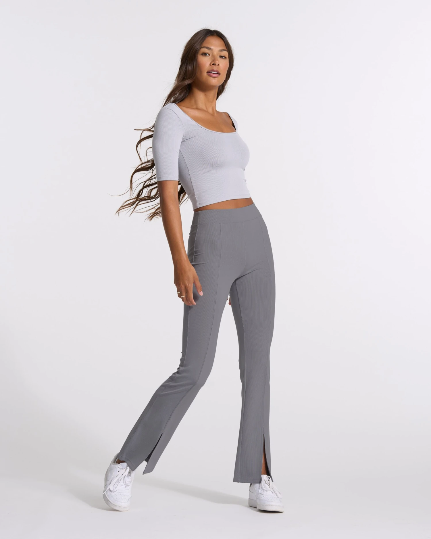 Lux Rib Avant Top | Pale Grey Heather 8 Lux Rib Avant Top | Pale Grey Heather - Image 6