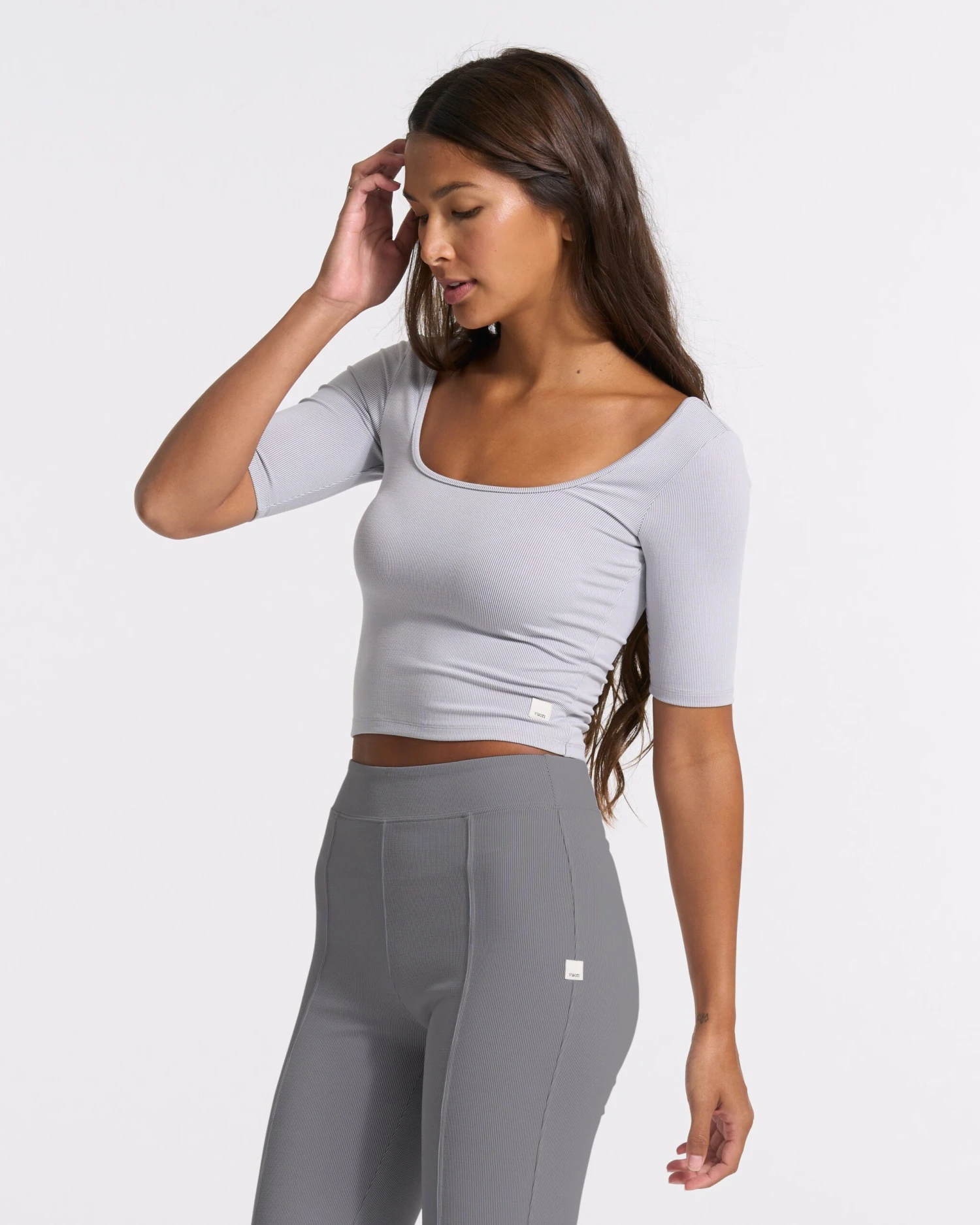 Lux Rib Avant Top | Pale Grey Heather 4 Lux Rib Avant Top | Pale Grey Heather - Image 2