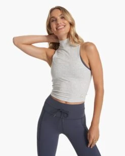 Cove Funnel Neck Tank | Light Heather Grey