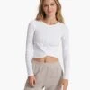 Long Sleeve Cove Twist Tee | White -Funktion One Style VW1114WHT SP23 W ECOMM TOPS 2623 1x1 53d48e54 b37e 4622 8a71 d7064420f5e5