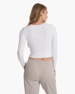 Long Sleeve Cove Twist Tee | White 10 Long Sleeve Cove Twist Tee | White -Funktion One Style VW1114WHT SP23 W ECOMM TOPS 2663 DETAIL 1x1 094b021d 03ee 4a01 96b7 f63b63024bee