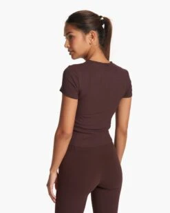 Cove Cut Out Tee | Mahogany -Funktion One Style VW1120MAH FA23 W ECOMM TOPS BACK TOPS 7 1