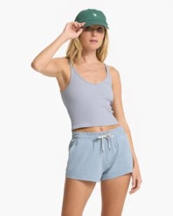 Rib Crop Tank | Light Cloud