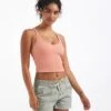 Rib Crop Tank | Light Cinnamon -Funktion One Style VW189LIC 9798