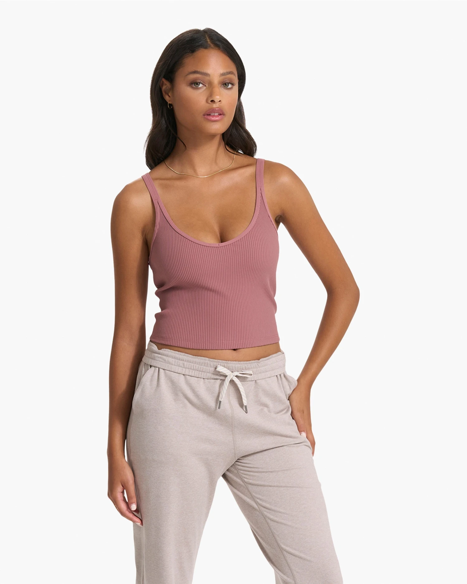 Rib Crop Tank | Marsala 5 Rib Crop Tank | Marsala - Image 3