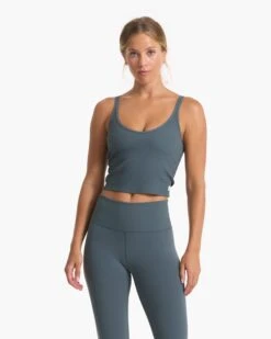 Rib Crop Tank | Stone