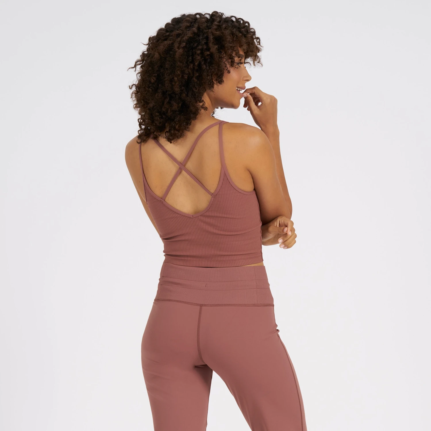 Rib Crop Tank | Terracotta 4 Rib Crop Tank | Terracotta - Image 2