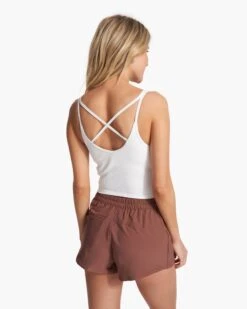 Rib Crop Tank | White -Funktion One Style VW189WHT FA23 W ECOMM TOPS BACK TOPS 6