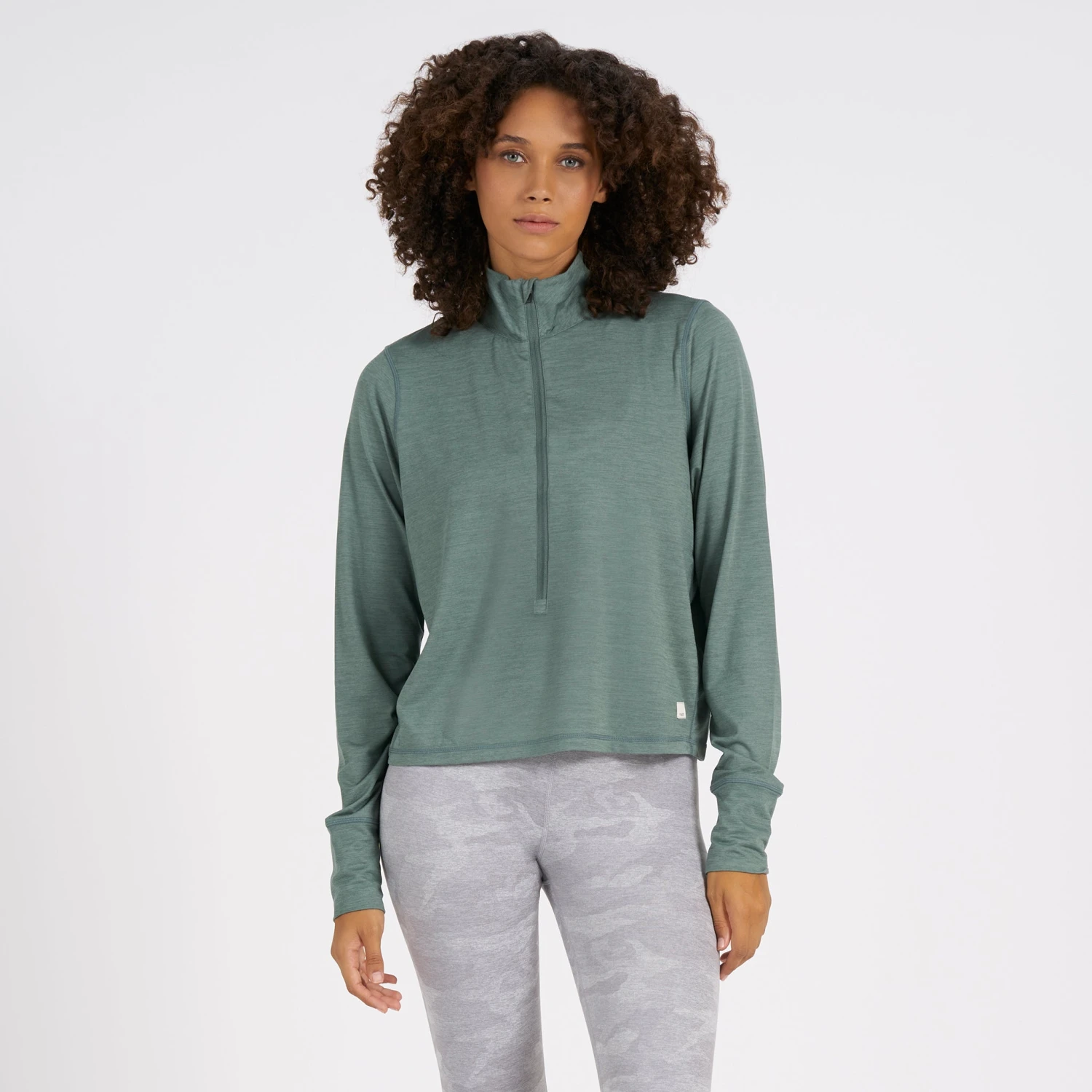 Crescent Half Zip | Kelp Heather 3 Crescent Half Zip | Kelp Heather