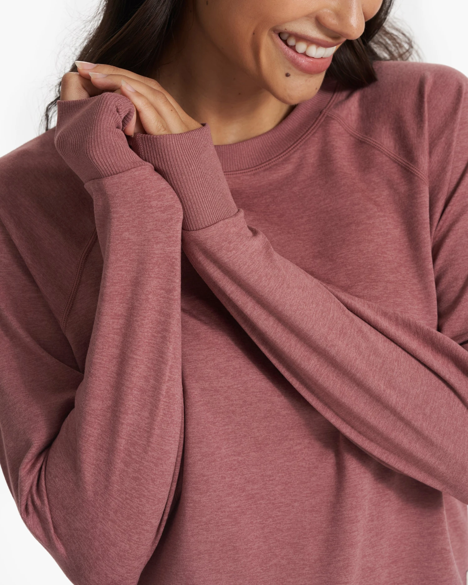 Long Sleeve Halo Crew | Marsala Heather 5 Long Sleeve Halo Crew | Marsala Heather - Image 3