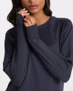 Long Sleeve Halo Crew | Midnight Heather -Funktion One Style VW241HMD SP23 W ECOMM FLEECE DETAIL 2529 1x1 221b0065 a41c 4bdc 9b92 8a4e2b8c410e