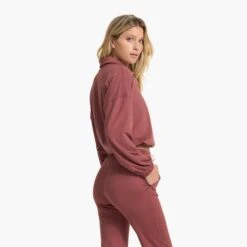 Halo Relaxed Half Zip | Rosewood Heather -Funktion One Style VW269HRO 1088