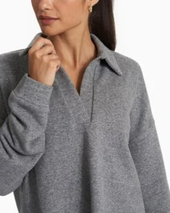 Sedona Polo | Heather Grey -Funktion One Style VW290HTG SP23 W ECOMM FLEECE DETAIL 1864 1x1 08dc5e2a 1033 4781 932f 2b0b68001057