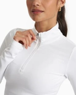 Lux Rib Half Zip | White 10 Lux Rib Half Zip | White -Funktion One Style VW294WHT SP23 W ECOMM FLEECE DETAIL 2075 1x1 ac4883cc 5eae 45fa b62e 176b367506b7