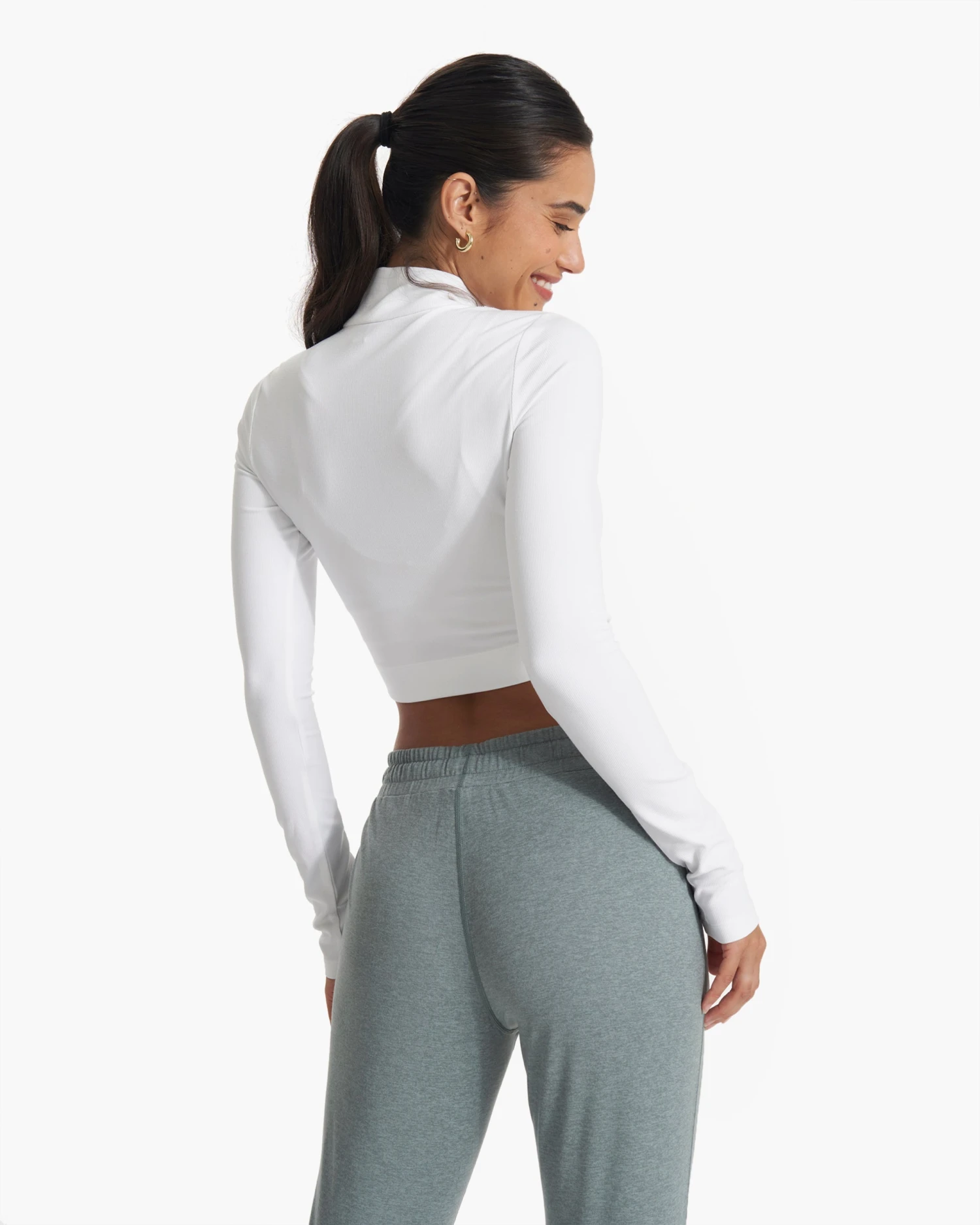 Lux Rib Half Zip | White 4 Lux Rib Half Zip | White - Image 2