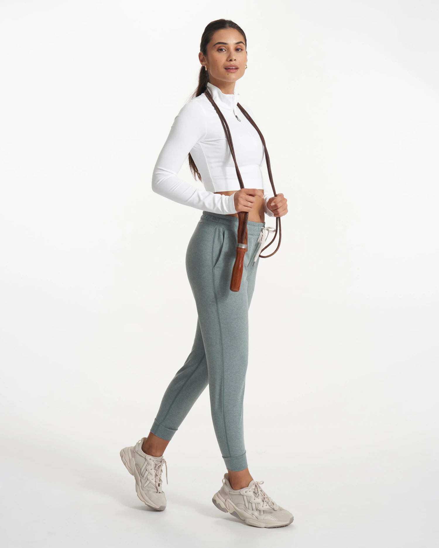 Lux Rib Half Zip | White 6 Lux Rib Half Zip | White - Image 4