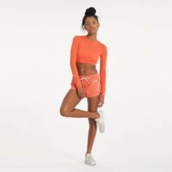 Long-Sleeve Lux Crop Tee | Grapefruit Heather -Funktion One Style VW304GRF 1994