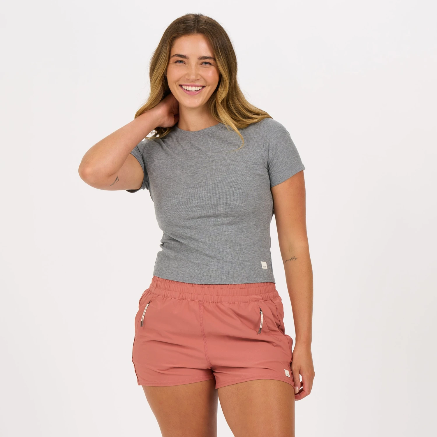 Pose Fitted Tee | Medium Heather Grey 3 Pose Fitted Tee | Medium Heather Grey