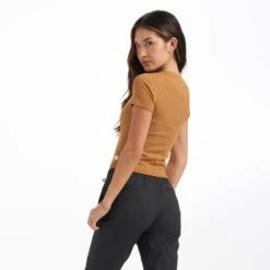 Pose Fitted Tee | Dark Golden Heather -Funktion One Style VW401CCL 0084