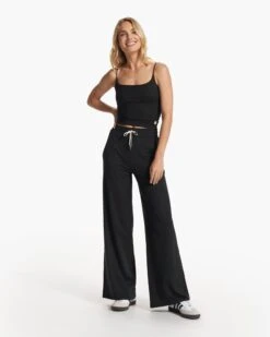 Halo Essential Wideleg | Black Heather -Funktion One Style VW4023HBK FA23 W ECOMM PANTS FULL 4