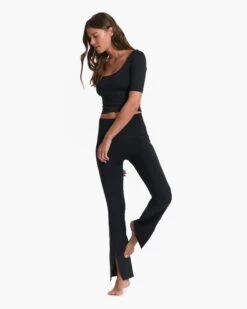 Lux Rib Split Bootcut | Black -Funktion One Style VW4042BLK SP23 W ECOMM FULL 6881 1x1 1027e08c d405 4cff 8166 37bcd9f23ec3