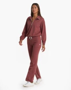 Halo Wide Leg Flare Pant | Rosewood Heather -Funktion One Style VW425HRO FA22 W ECOMM FULL 02608