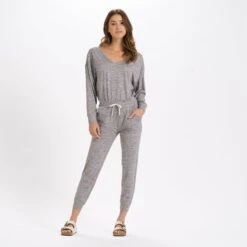 Long-Sleeve Lux Jumpsuit | Clay Heather -Funktion One Style VW438HCA 1 4a18ca18 9380 4591 a52c 68628a9a87d8