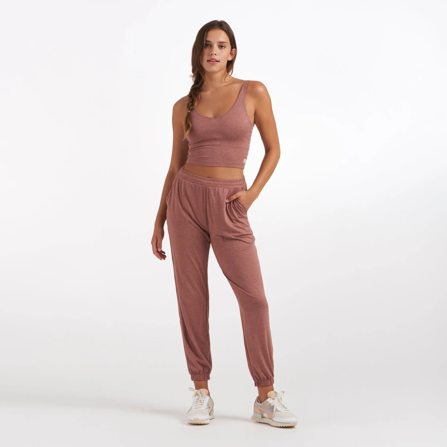 Halo Performance Crop | Light Terracotta Heather 8 Halo Performance Crop | Light Terracotta Heather - Image 6