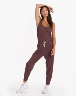 Lux At Ease Jumpsuit | Chestnut Heather -Funktion One Style VW458HCH 02642