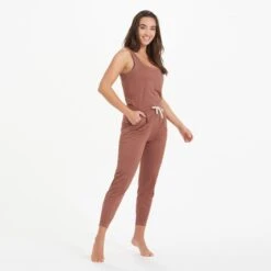 Lux At Ease Jumpsuit | Dark Terracotta Heather -Funktion One Style VW458HDT 7577