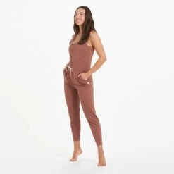 Lux At Ease Jumpsuit | Dark Terracotta Heather -Funktion One Style VW458HDT 7592