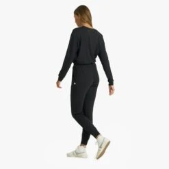 Lux Henley Jumpsuit | Black Heather -Funktion One Style VW478HBK 0293