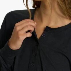 Lux Henley Jumpsuit | Black Heather -Funktion One Style VW478HBK 0328