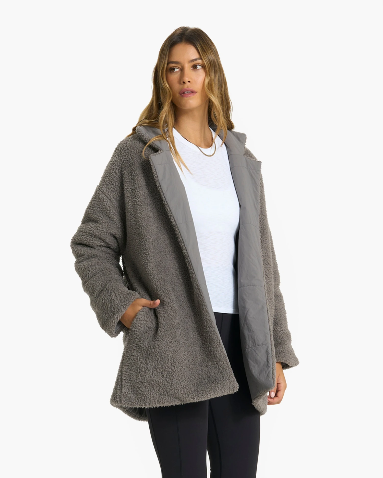 Cozy Sherpa Blazer | Smoke 3 Cozy Sherpa Blazer | Smoke