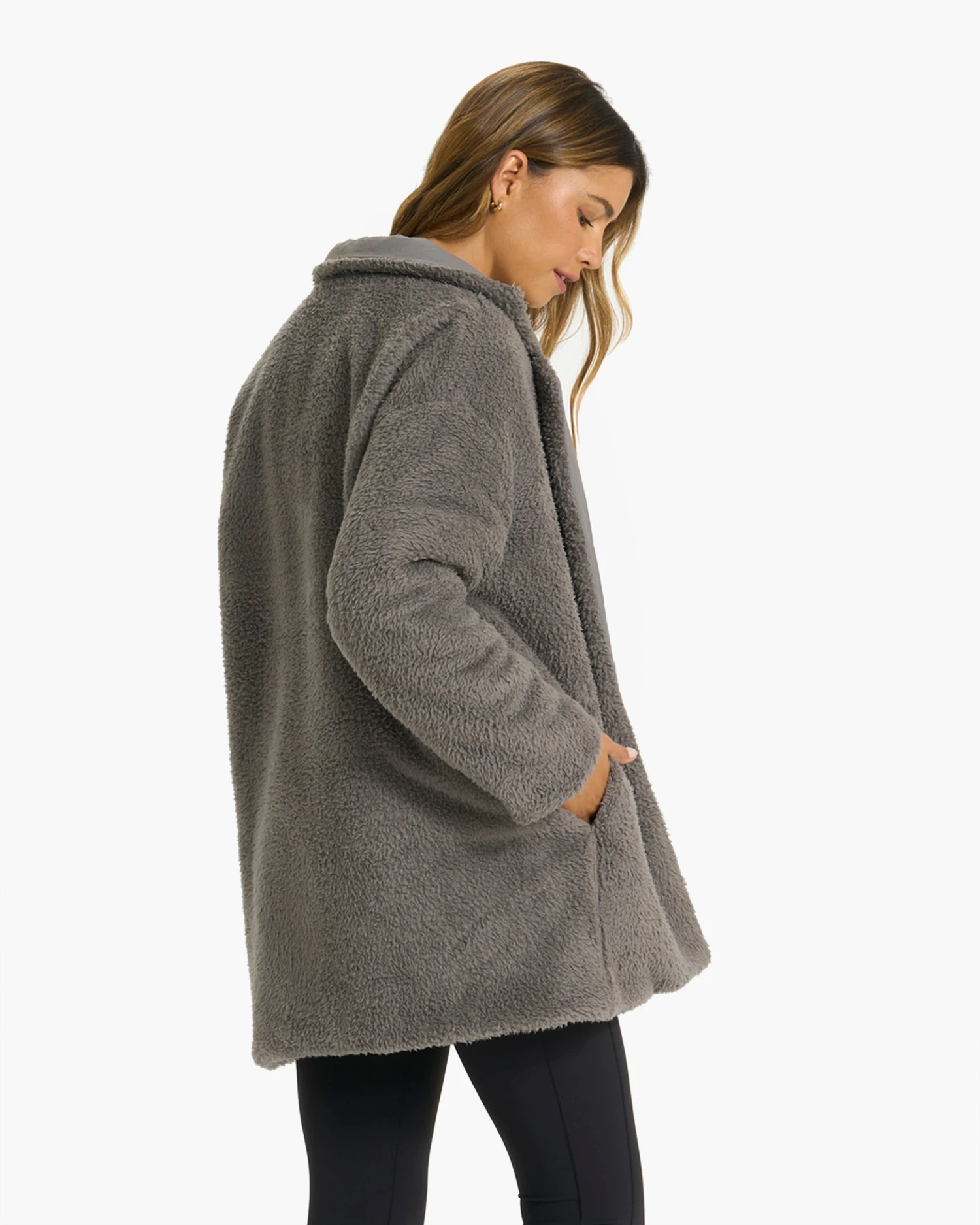 Cozy Sherpa Blazer | Smoke 4 Cozy Sherpa Blazer | Smoke - Image 2